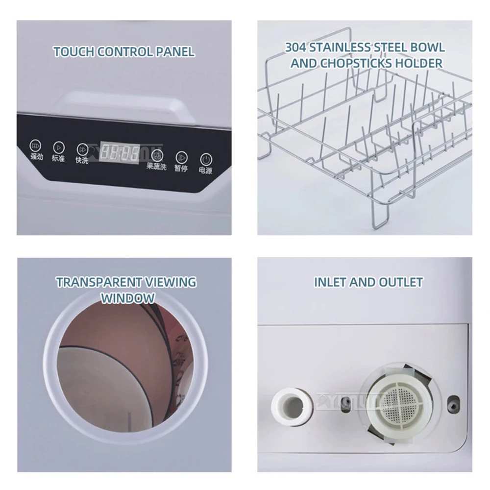 Countertop Electric Dish Washing Machine Kitchen Dish Bowl Lavavajillas