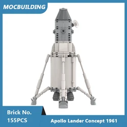 MOC Building Blocks Apollo Lander Concept 1961 1:110 Scale Model DIY Assembled Bricks Space Series Educational Collection Toys