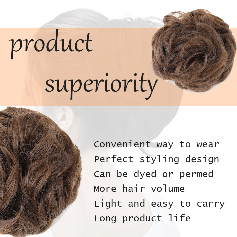 Claw Clip In Messy Bun Curly Wavy Hair Extensions Chignon Ponytail Hairpieces Synthetic Tousled Updo Hair Scrunchie