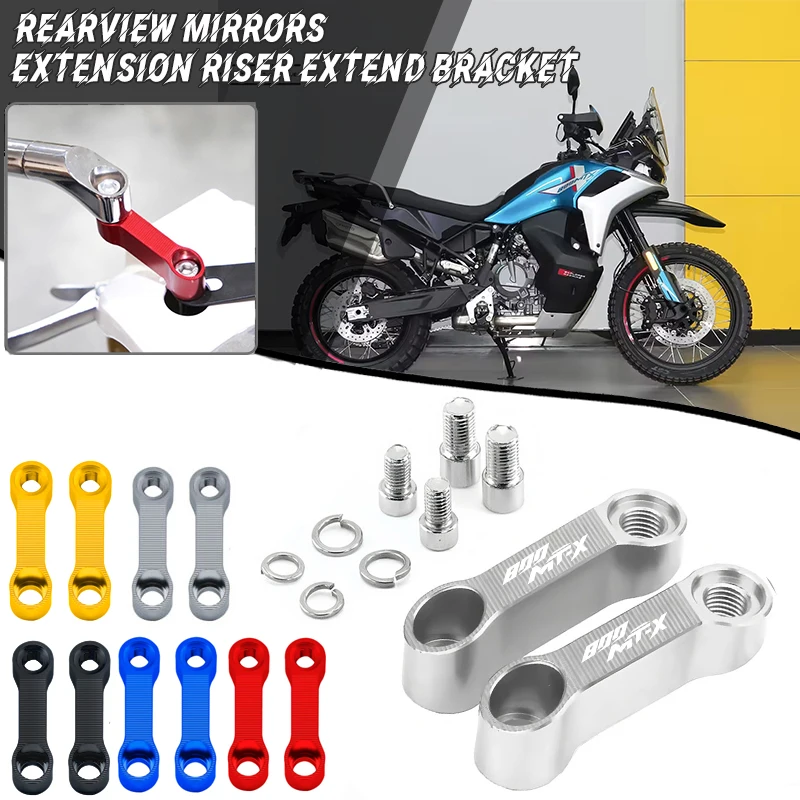 

For 800MT-X 800MTX 2024 2025 Motorcycle Accessories Aluminum Mirrors Riser Extension Bracket Rearview Mirror Extend