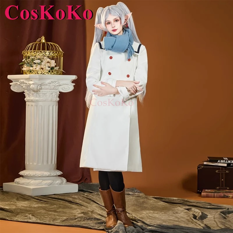 

CosKoKo Frieren Cosplay Frieren: Beyond Journey's End Costume Fashion Sweet Winter Dress Halloween Party Role Play Clothing New