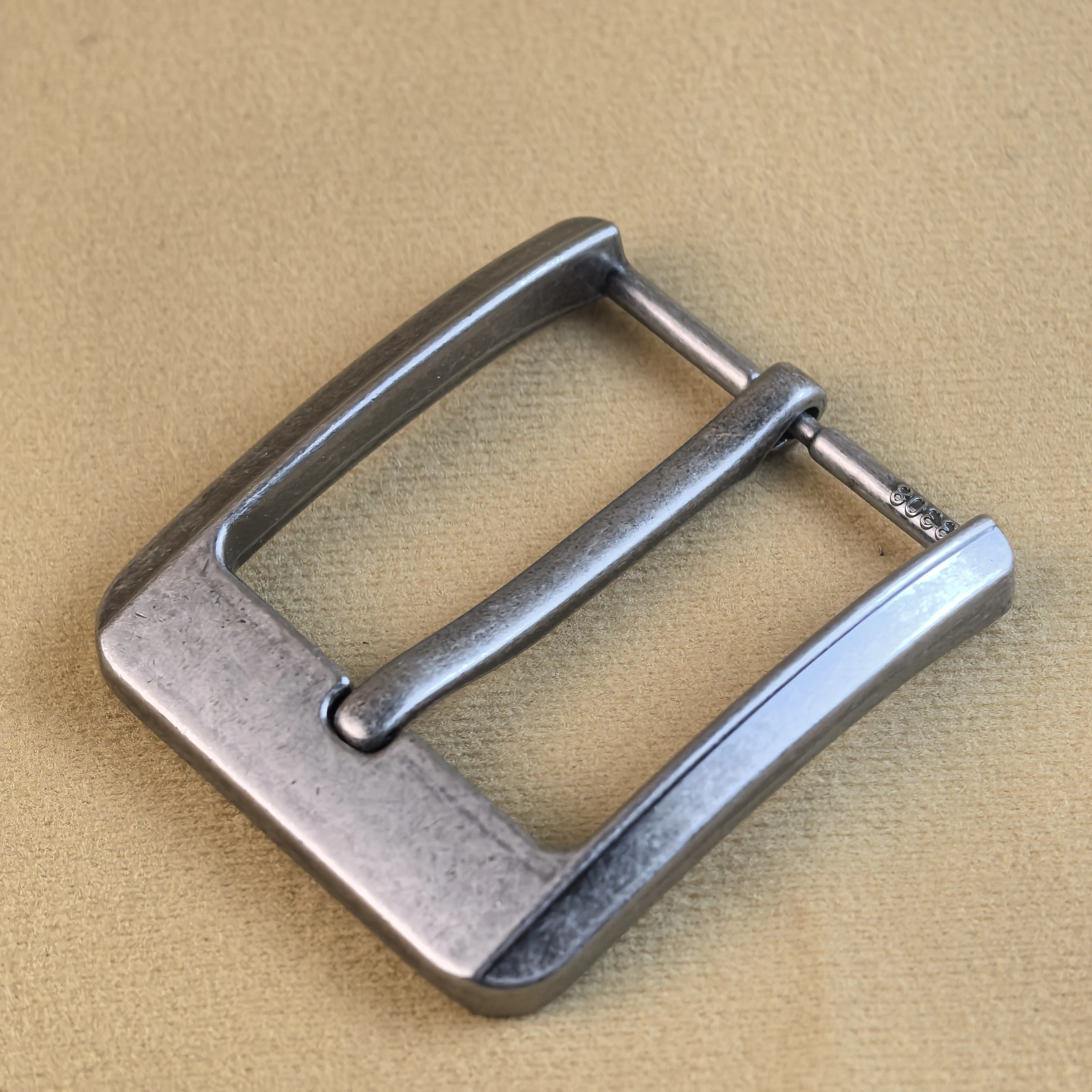 40mm Antique Silver Belt Buckle Alloy Men's Casual End Bar Single Pin Buckle Leather Craft Waistband Belt Parts Accessories