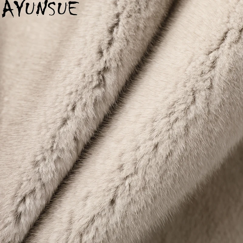 AYUNSUE 천연 밍크 모피 자켓 여성 전체 밍크 따뜻한 리얼 모피 자켓 여성 의류 고품질 2025 겨울 Шуба Женская