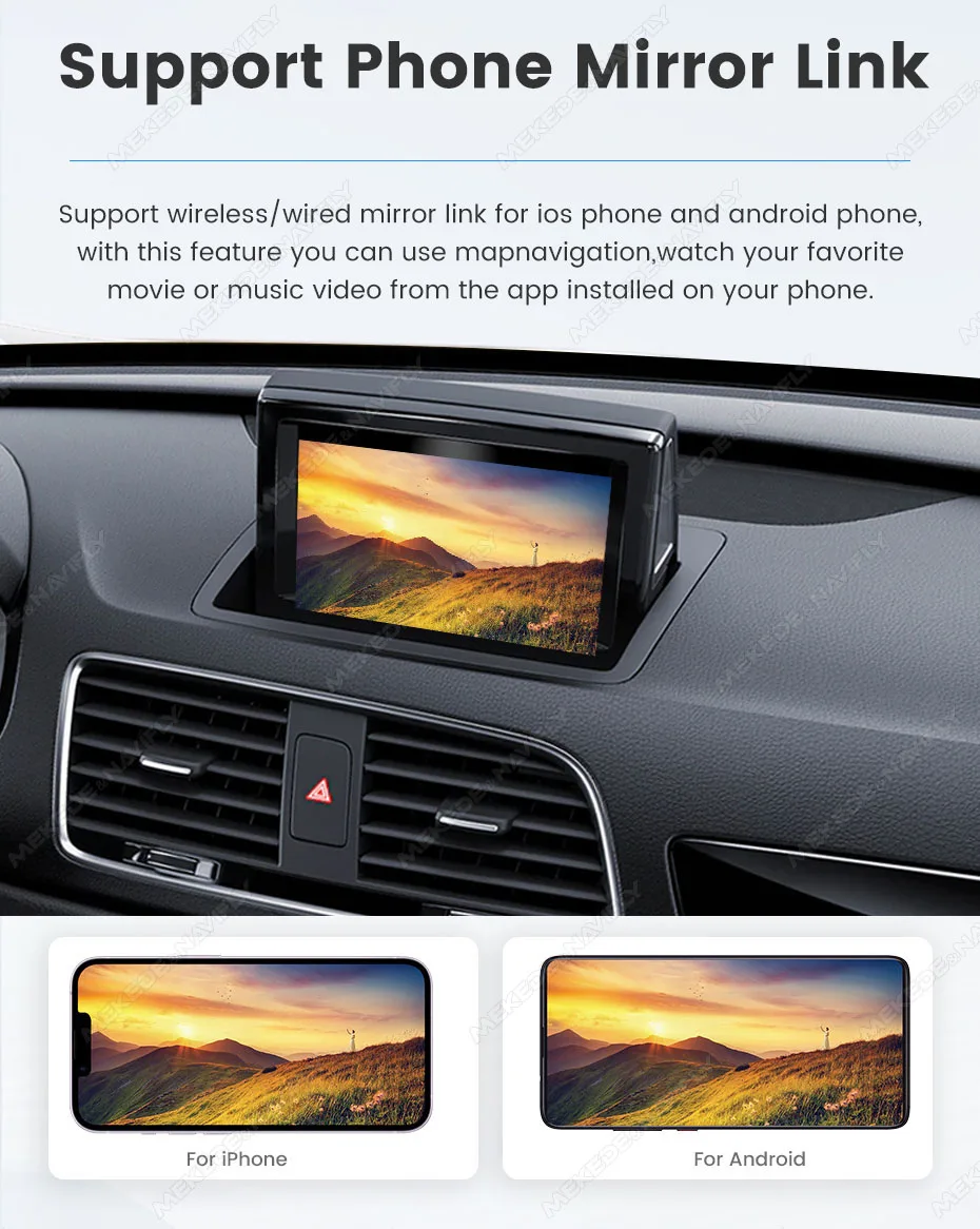 MEKEDE Wireless CarPlay Android Auto Decoder für Audi A1 Q3 A4 A5 Q5 MMI 2G Smart Video Box unterstützt Mirror Link, YouTube und Netflix. – Detail 10
