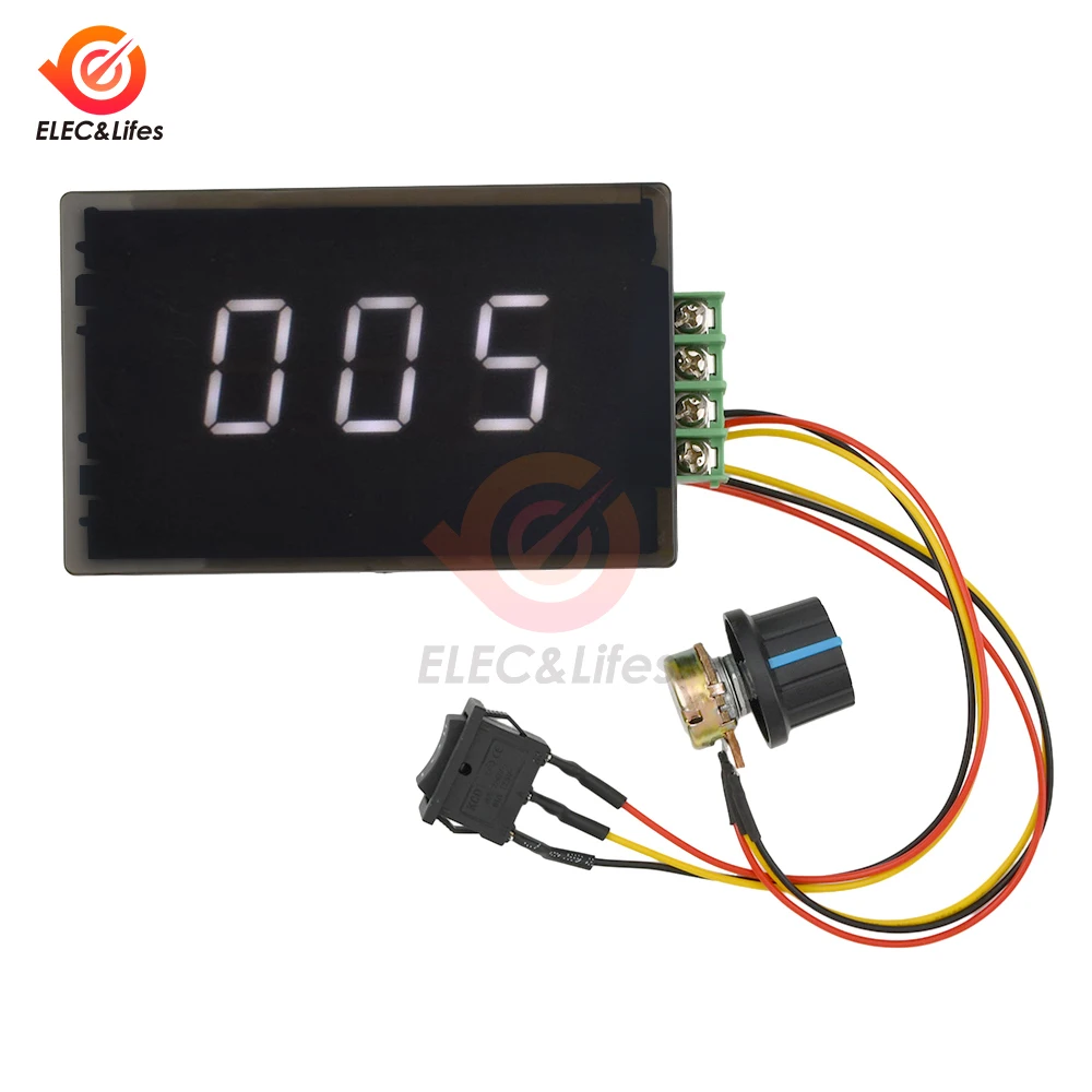 LCD Digital Display 0~100% adjustable DC 6-60V 0-20A DC Motor Speed Controller Regulator PWM 6V 12V 24V 48V Forward Backward