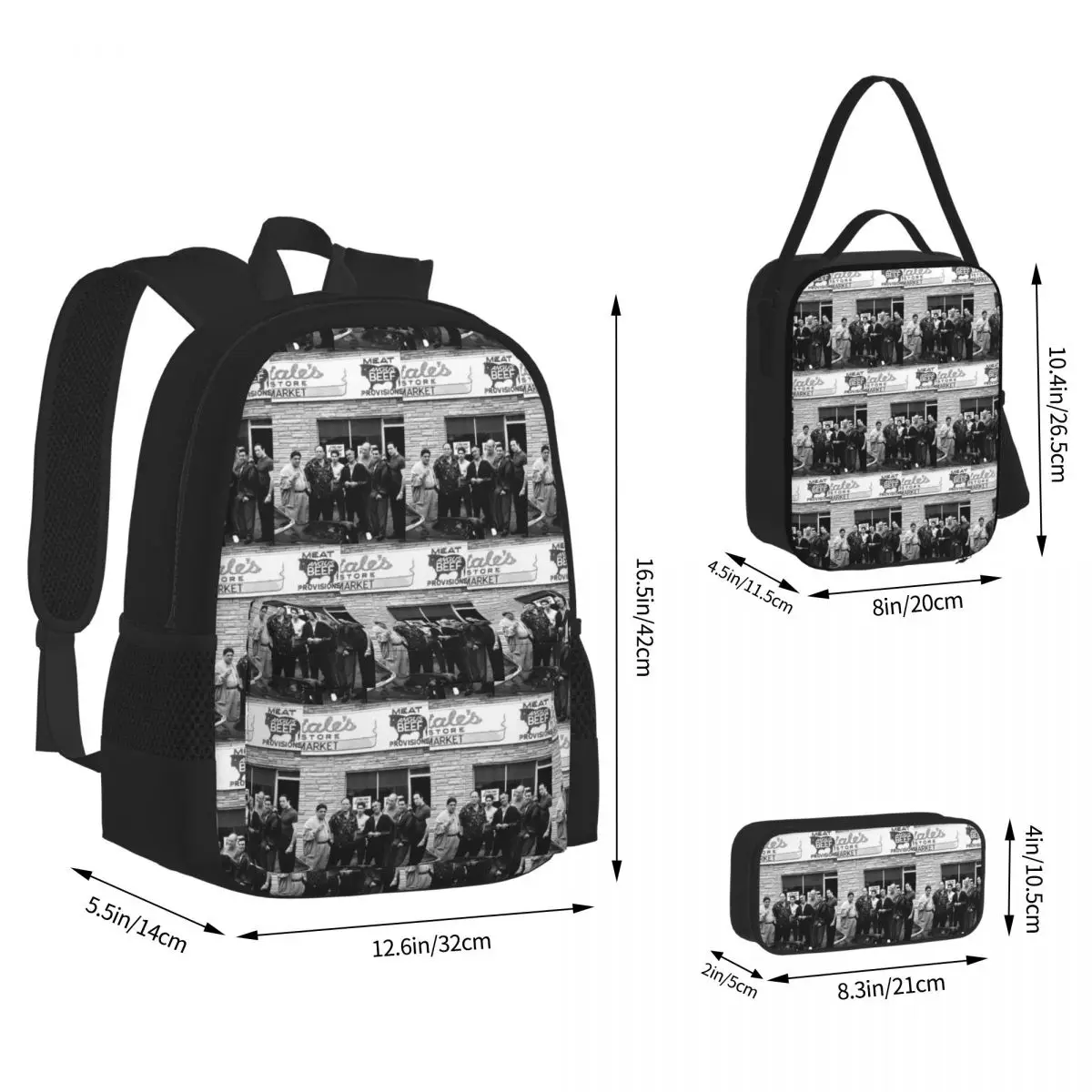 The Sopranos Family Backpacks Boys Girls Bookbag School Bags Children Rucksack Lunch Bag Pen Bag Three-Piece Set