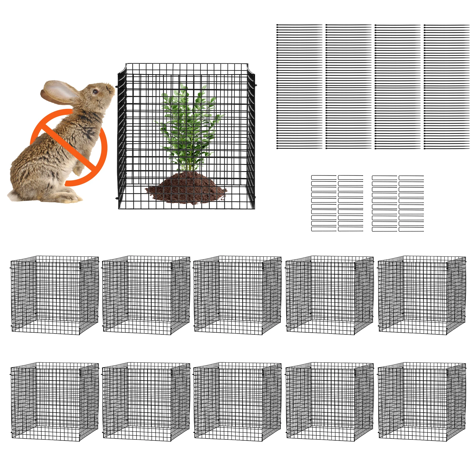 VEVOR 10 Pack Plant Protector from Animals Plant Protector Plant Cages Flowers & Vegetables Keeps Bunny Chicken Squirrels Out