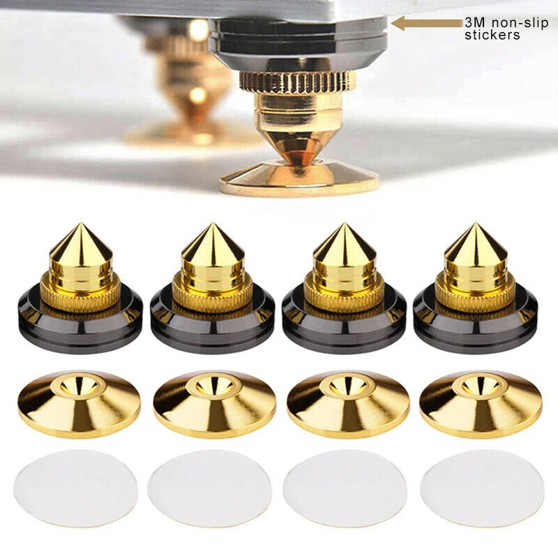 Golden-Plated Speaker Spike Speaker Stands Shockproof Feet Mat Subwoofer Amplifier Turntable Isolation Feet Basic Pad