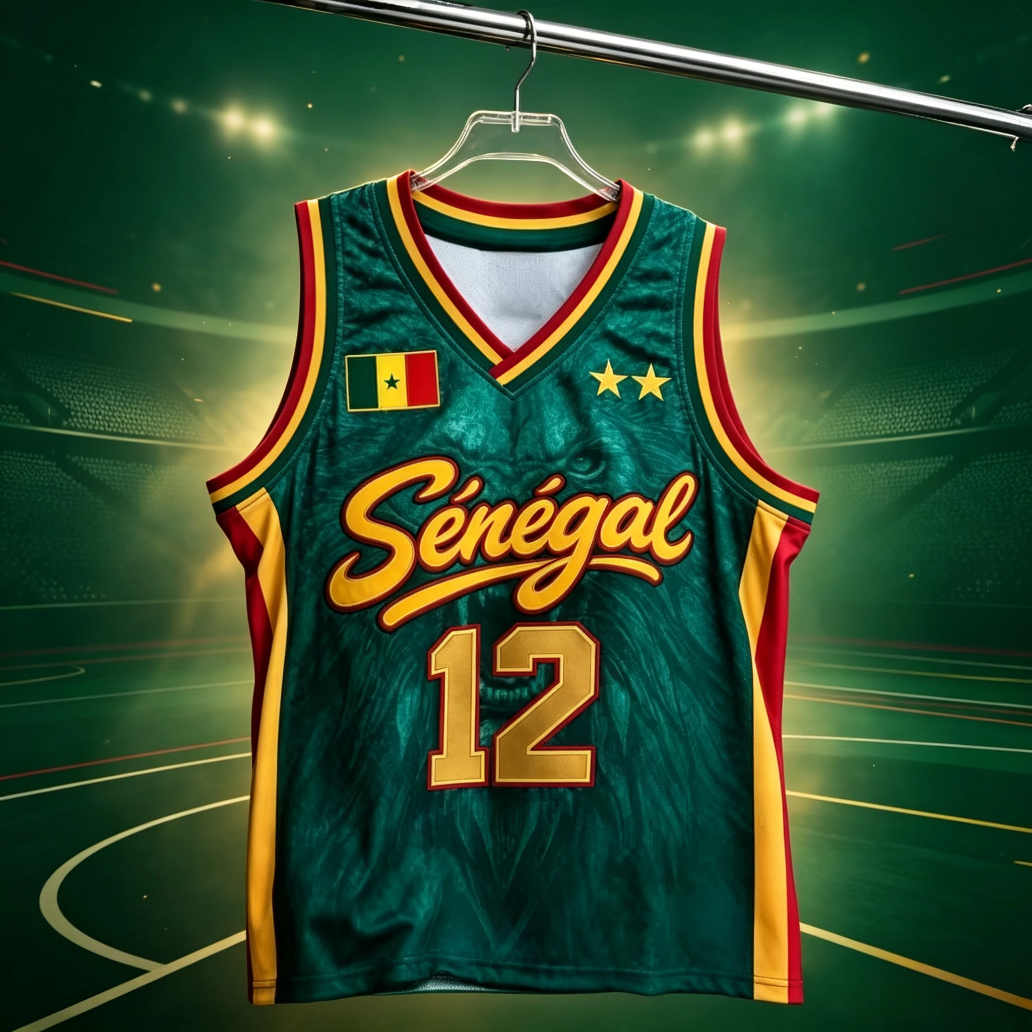 NUEVO Senegal 2026 # Camiseta de baloncesto 12, camiseta sin mangas de malla con estampado de león, chaleco deportivo para fanáticos del equipo nacional para hombre