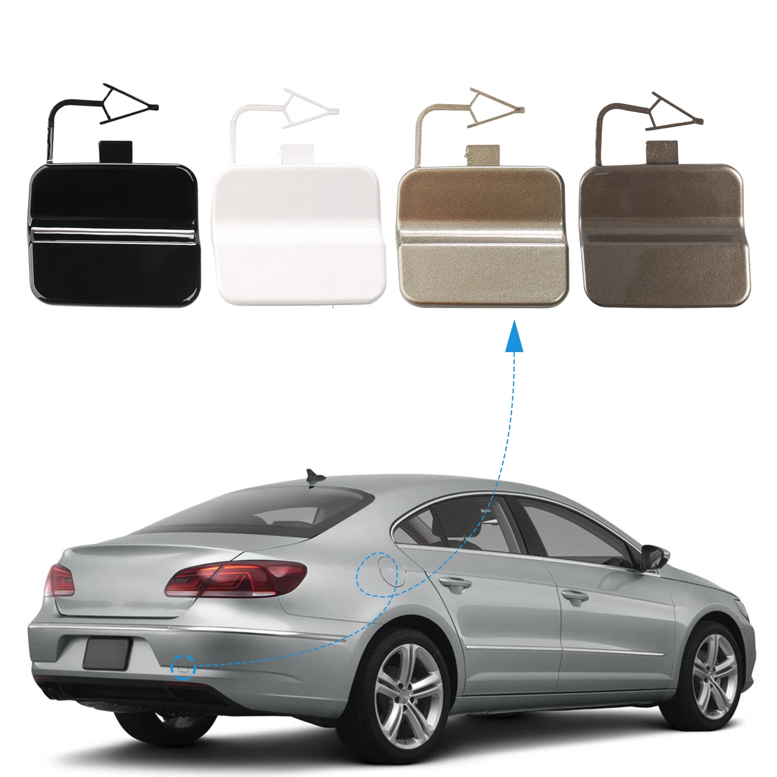 المصد الخلفي سحب هوك غطاء غطاء سحب العين لشركة فولكس فاجن باسات CC اكسسوارات 2013 2014 2015 2016 2017 3C8807441A 35D807441 #1