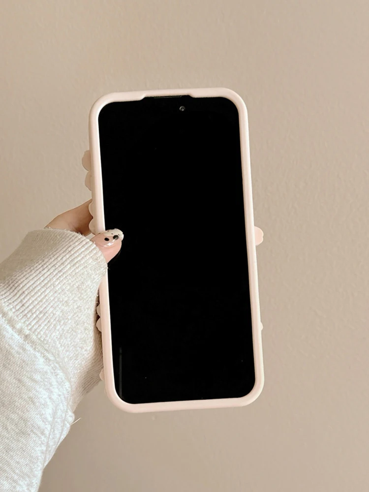 Piękne etui na telefon z miękkiego silikonu z motywem kwiatów wiśni dla iPhone'a 16 Pro Max 17 15 13 14 12, modne, urocze, kwiatowe etui na tył telefonu. — zdjęcie produktu 6