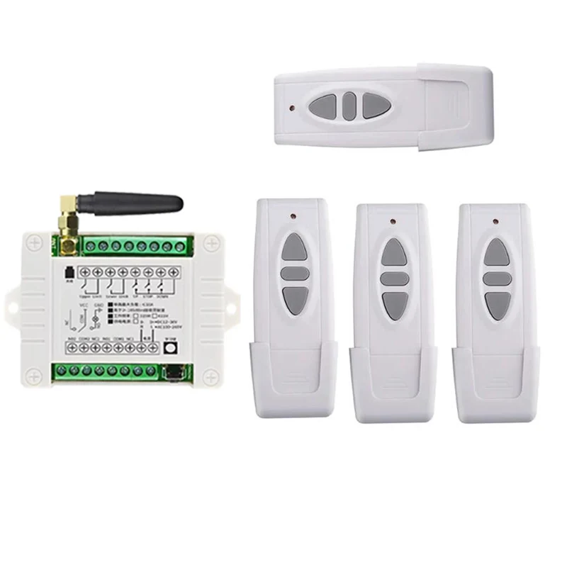 DC12V 24V 2CH Motor Remote Control Switch Motor Forwards Reverse Up Down Stop Door Window Curtain Wireless TX RX Limited Switch