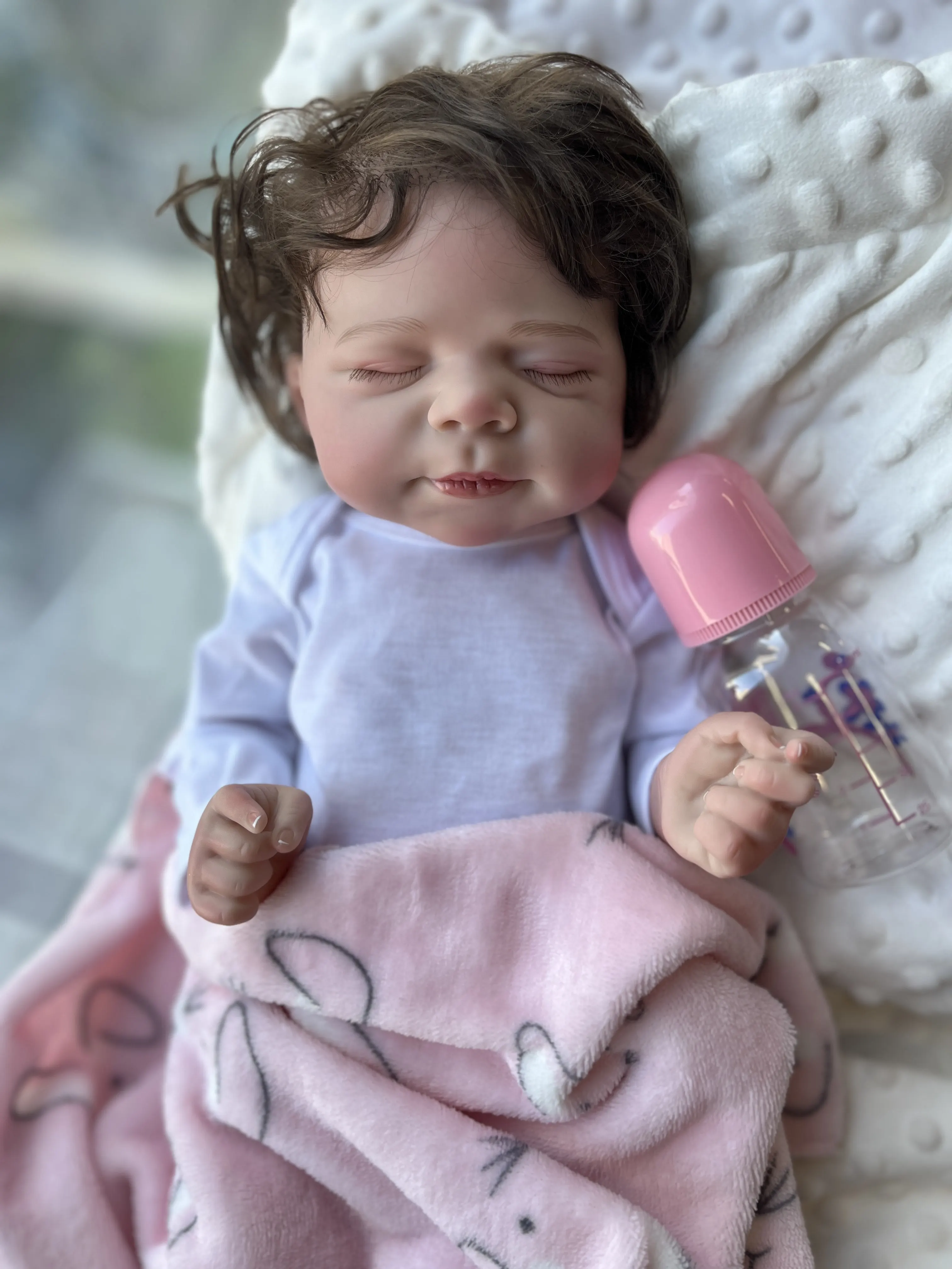55CM Lifelike Sleeping Reborn Dolls Newborn Baby Collectible Art Doll Bebe Reborn Baby Dolls Micro Preemie