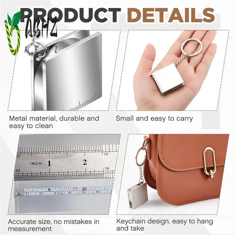 

ABHZ-4-х предметная металлическая рулетка-брелок, максимальный размер составляет 51,97 дюйма/4 фута, небольшой выдвижной брелок-рулетка