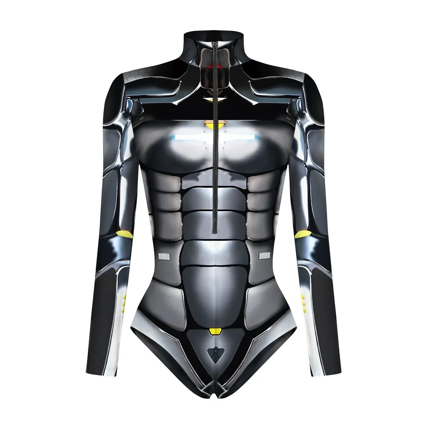 Smile Hero Drum Suit for Women, Robot Armor, Punk Cyberpunk Cosplay, 3D Print, Long Sleeve Swimsuit, Adult Halloween Costume