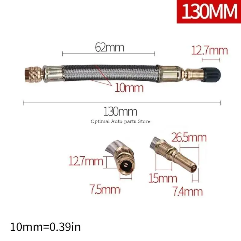 

Air Braided Hoses Flexible Tire Valves Extension Tube Adapter for Air Compressors