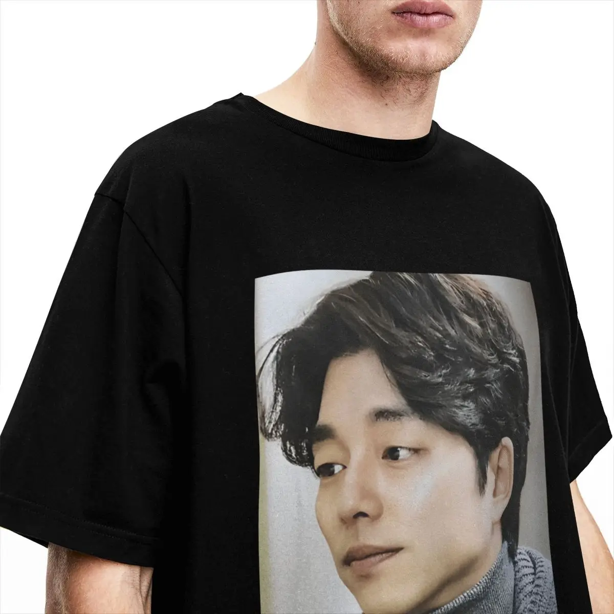 Gong Yoo T Shirt Summer Vintage T-Shirts Cotton Harajuku Tee Shirt For Men's Short-Sleeved Pattern Tops