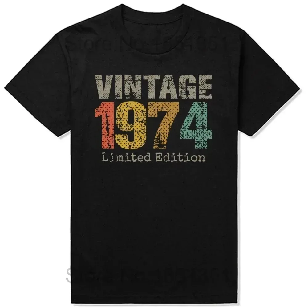 2024 Made in 1974 Limited Edition 50 Years of Being Awesome Tee Tops Round Neck Short-Sleeve Fashion Clothing Casual T-shirts