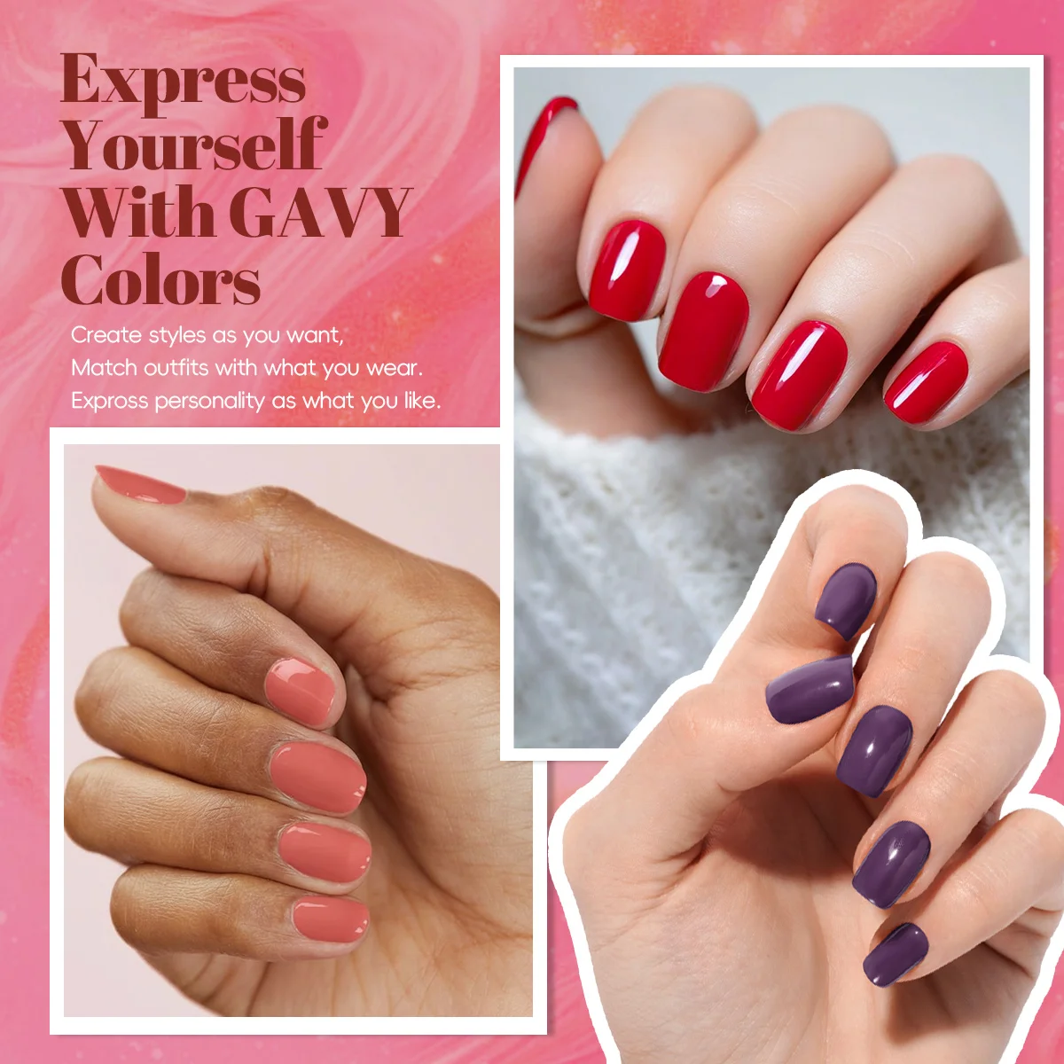 8Pcs Multi Solid Color Gel Nail Polish Set Neutral Pastel Bright Wine Tones Soak Off UV LED Long Lasting All Season Daily Salon
