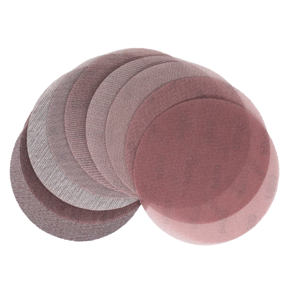 10Pcs 9 Inch 220mm Mesh Abrasive Hook and Loop Sand Paper Dust Free Sanding Discs Anti-blocking Dry Grinding Sandpaper