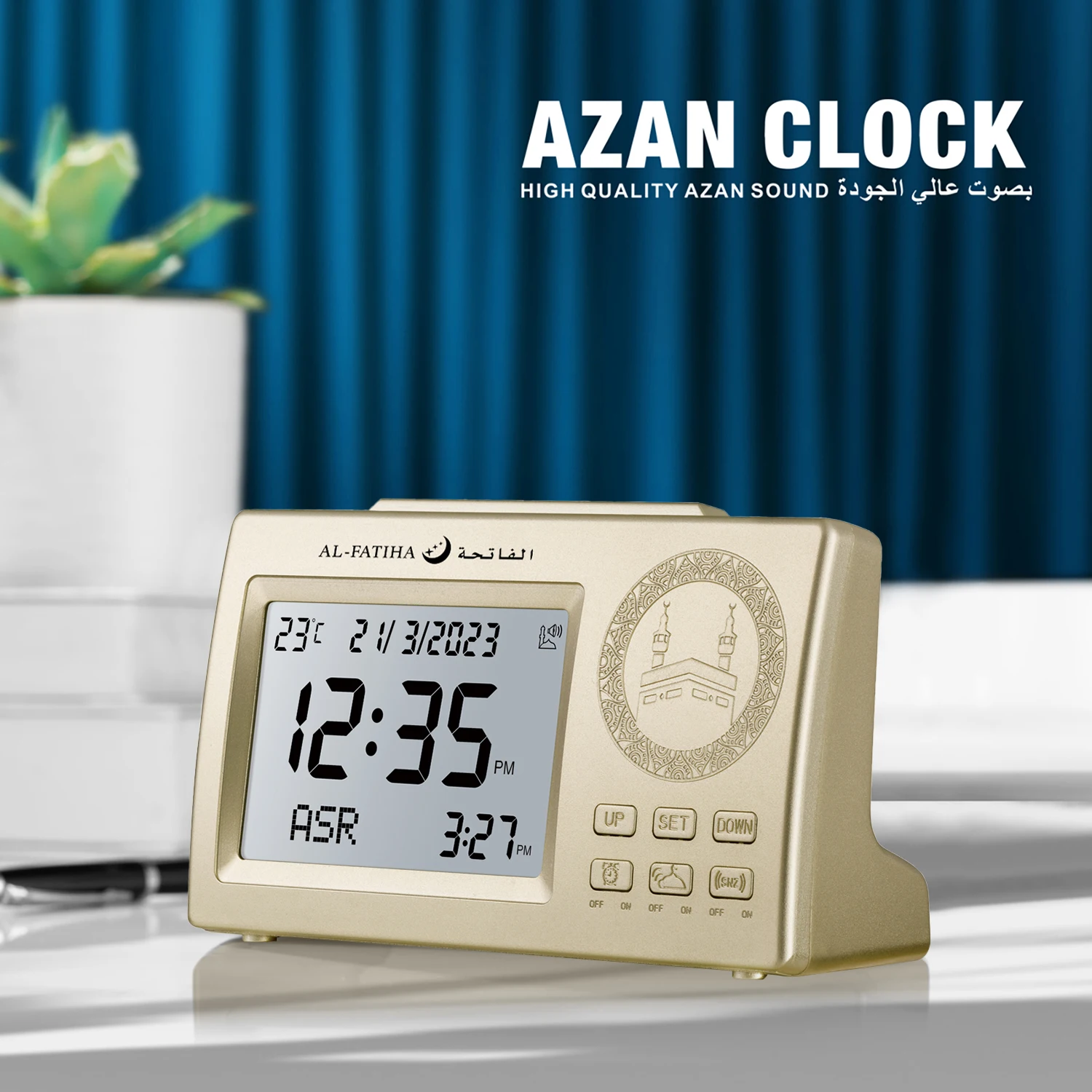 Reloj Digital automático islámico Azan, alarma de oración musulmana, reloj Azan para mesa de escritorio, decoraciones para el hogar