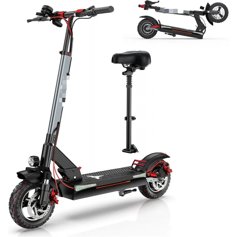 ENGWE Y600 830W(Peak) Electric Scooter for Adults Teens with Seat Detachable, 48V18.2A Battery 43.5Miles Long Range, 28mph Fast