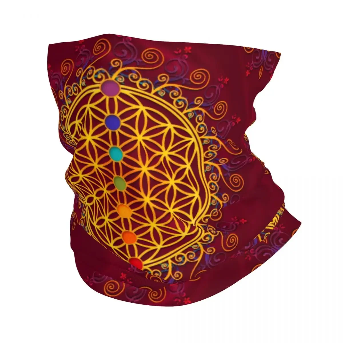 Flower Of Life BandanaWinter Neck Warmer Women Windproof Wrap Face Scarf for Ski Spirituality Yoga Zen Mandala Gaiter Headband