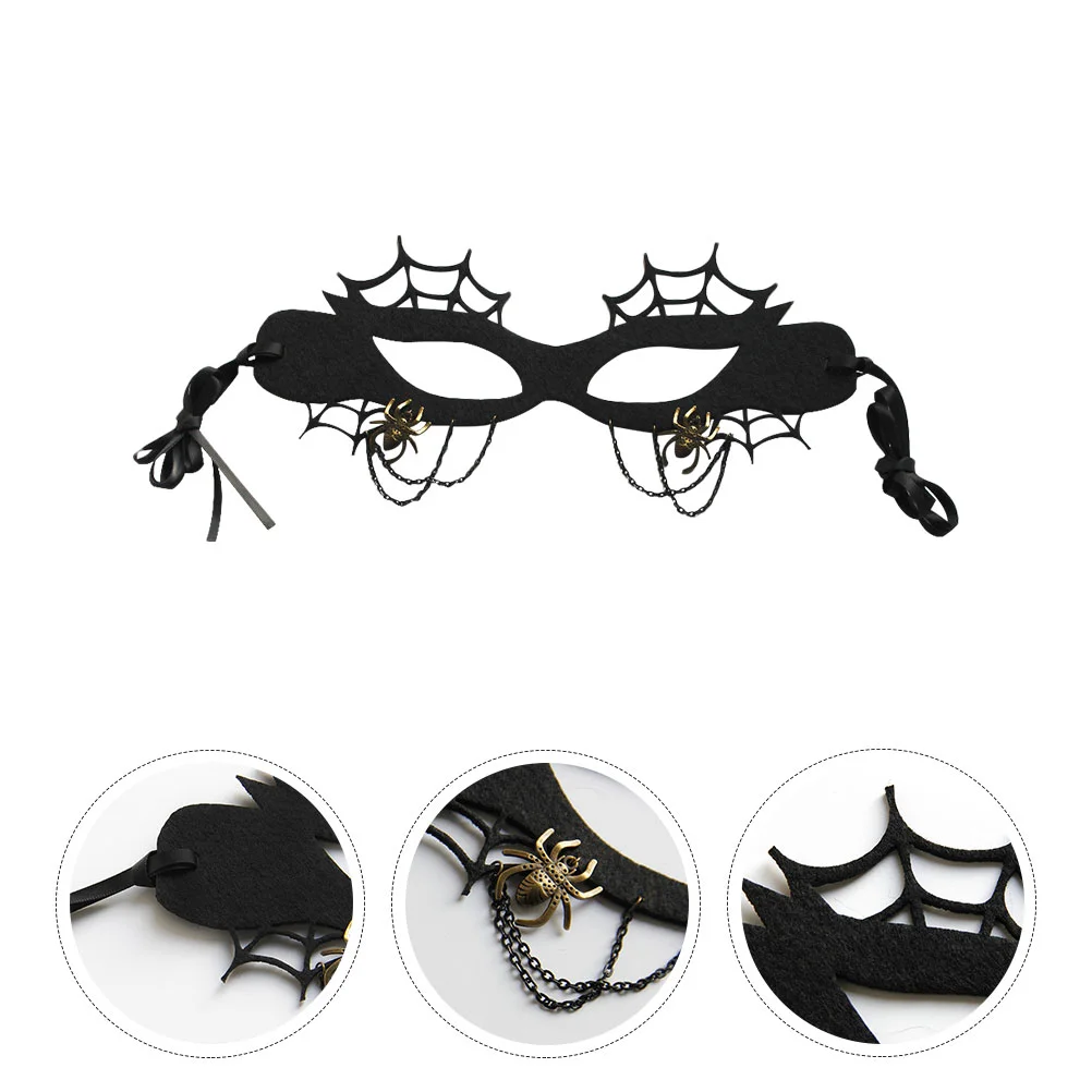 Spider Web Mask Masquerade Costume Party Prom Facial Decor Elegant Felt Cloth Decorative Cosplay Creative