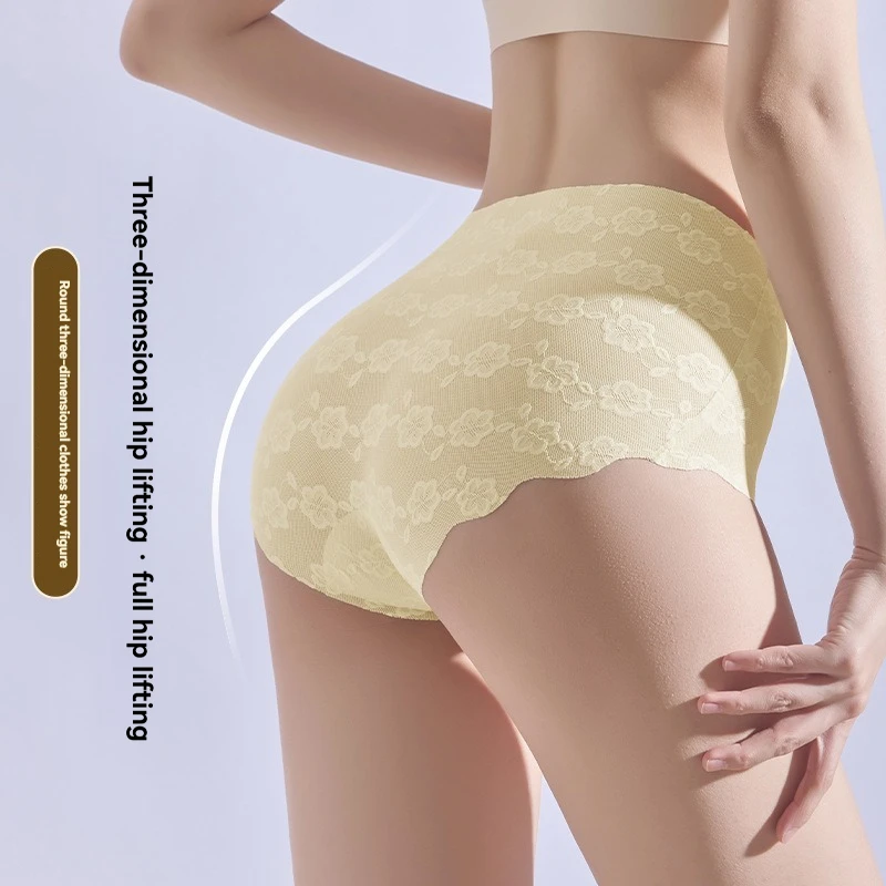 Pure Desire Style Lace Jacquard Underwear Women's Summer One Piece Invisible Pants Sexy, Breathable, High Elasticity, Comfortabl