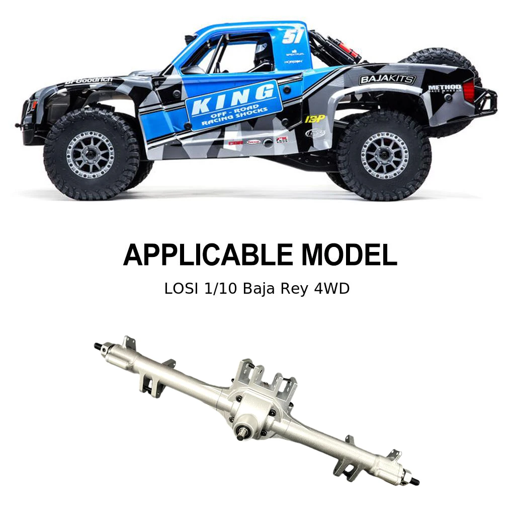 Oś tylna CNC ze stopu aluminium 1/10 do LOSI Baja Rey 4WD, część zamienna do samochodu RC, akcesoria do samochodów RC, części zamienne, część do tuningu RC