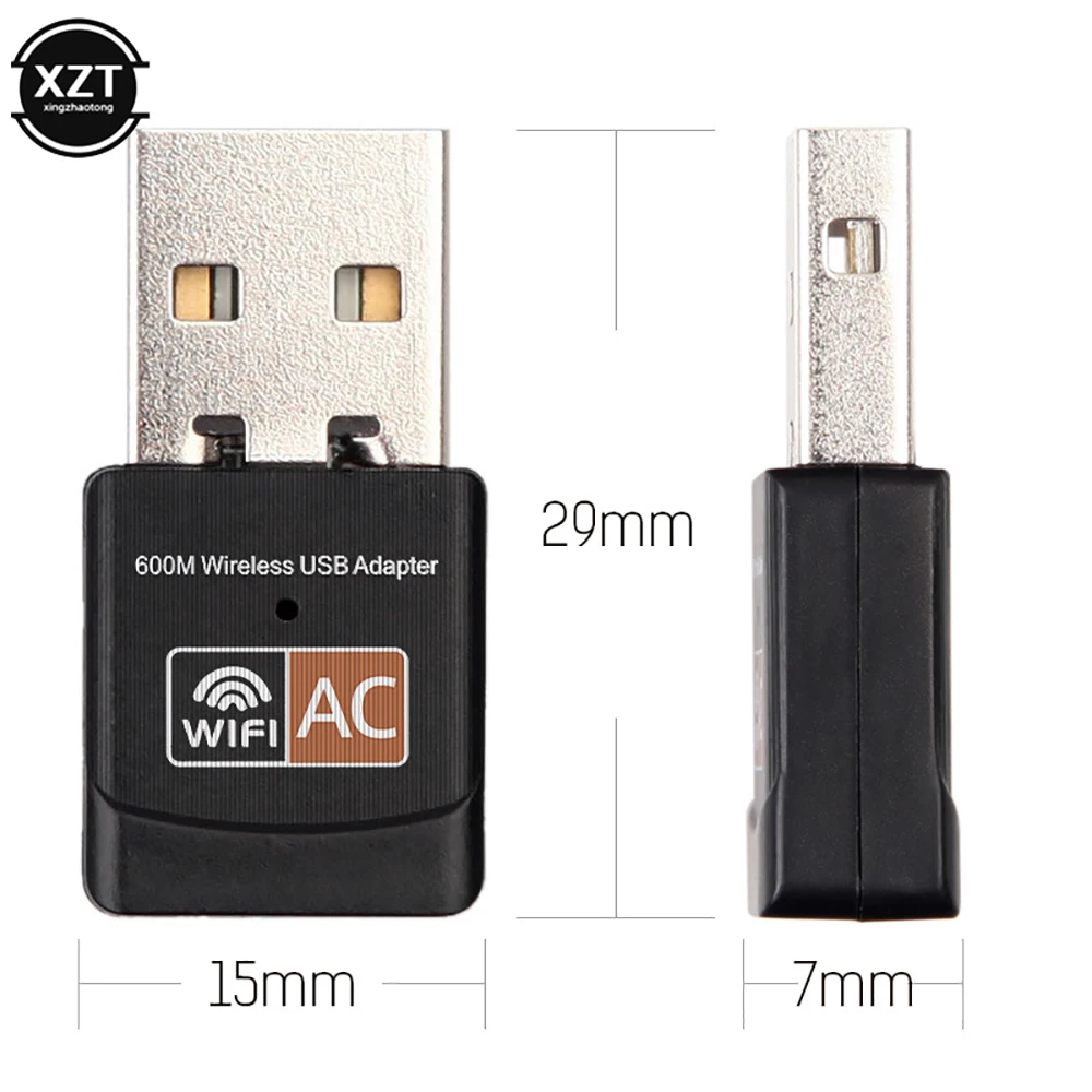 600mbps 2.4ghz + 5ghz banda dupla usb adaptador wi fi sem fio da placa de rede sem fio usb adaptador wi-fi dongle placa de rede