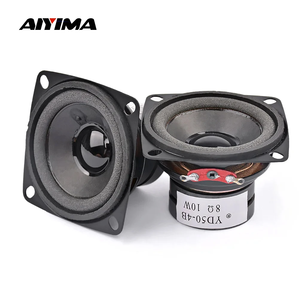 AIYIMA 2Pcs 2 Inch Portable Audio Speaker 4 Ohm 8 Ohm 10W Mini Full Range Sound Loudspeaker DIY Multimedia Speaker Home Theater