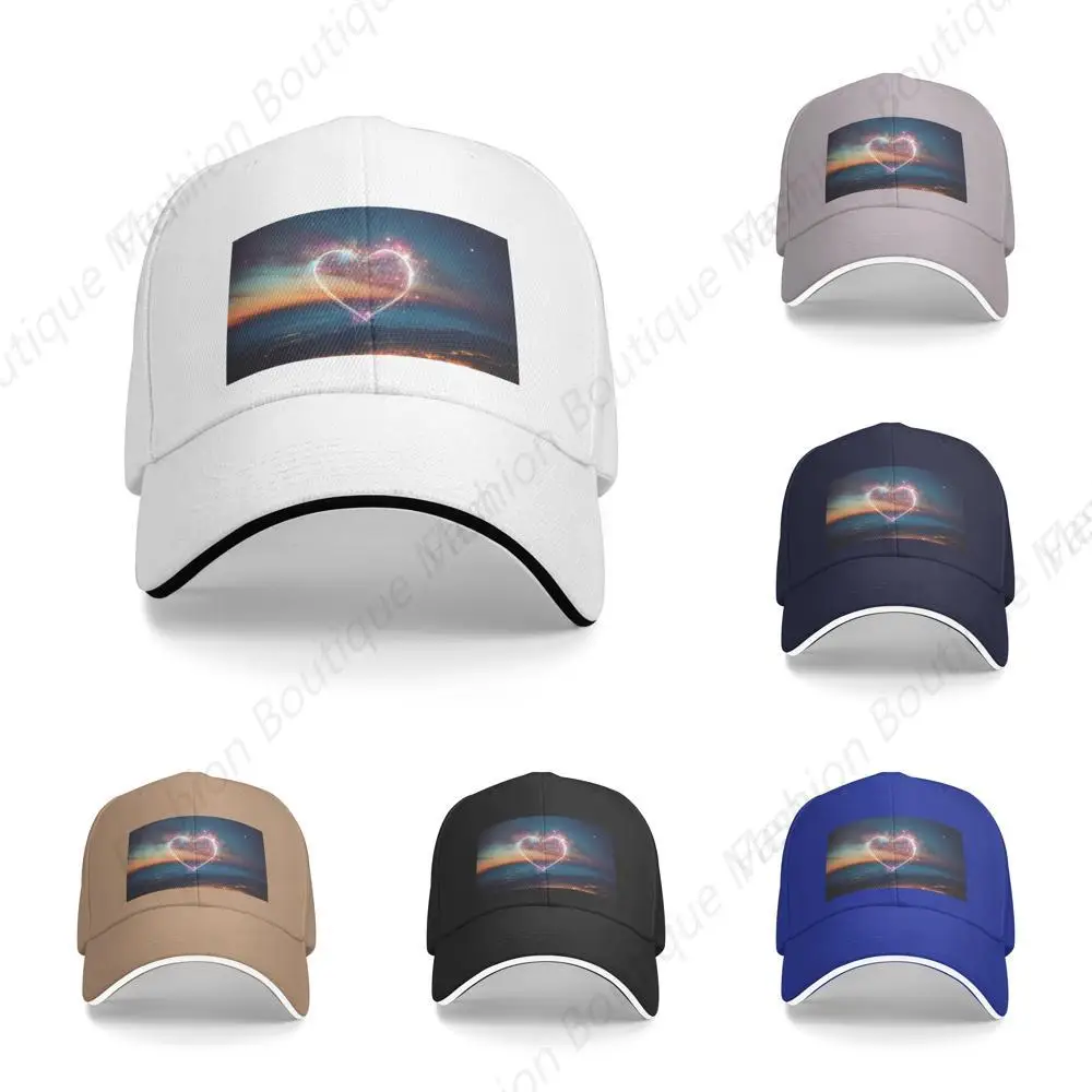 

Hot-Selling Shooting Star Heart Printing Hat Sandwich Caps Peaked Caps Trucker Hat Men Women Outdoor Sport Travel Sun Visor