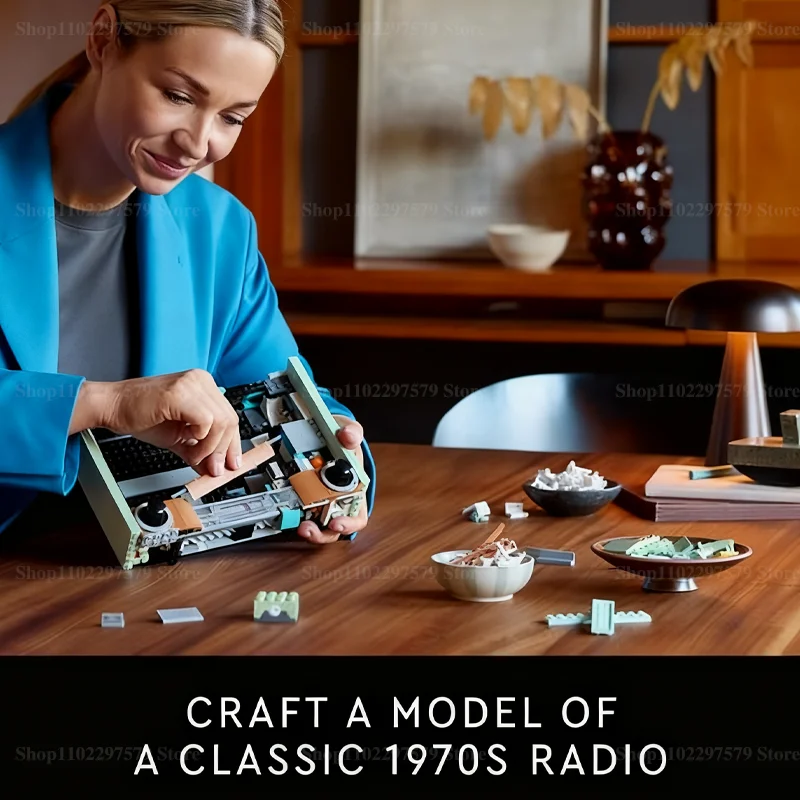 Creative DIY ICONS Series Retro Radio Model Building Blocks 1970s Radio Musicians Decoration Building Kid Toy Adult Collectibles