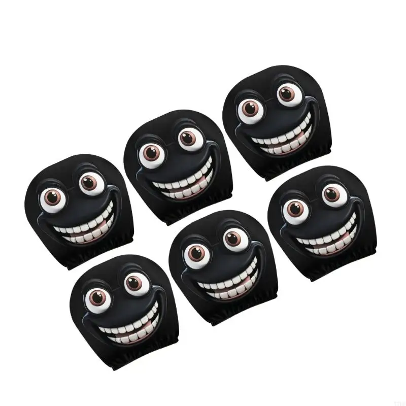 

77HF Humorous Car Headrest Covers Frogs Design Strong Polyester Headrest Protector Easy Installation Auto Accessories