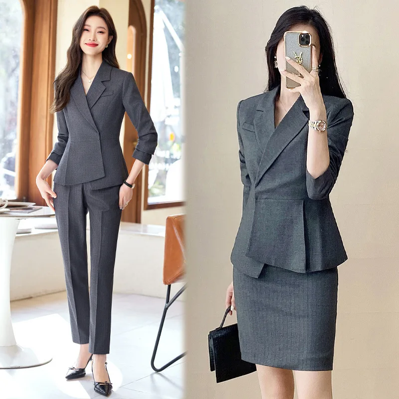 Suit Women's Spring and Autumn High Sense Goddess Temperament Waist-Tight Suit Jacket Design Sense High-End Temperament Business