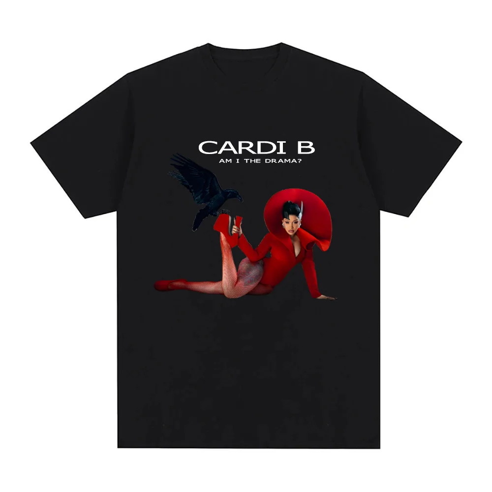 Koszulka Cardi B - Am I the Drama Funko Pop Harajuku Gothic T-shirt Krótki Rękaw Damska/Męska Casual 100% Bawełna Okrągły Dekolt