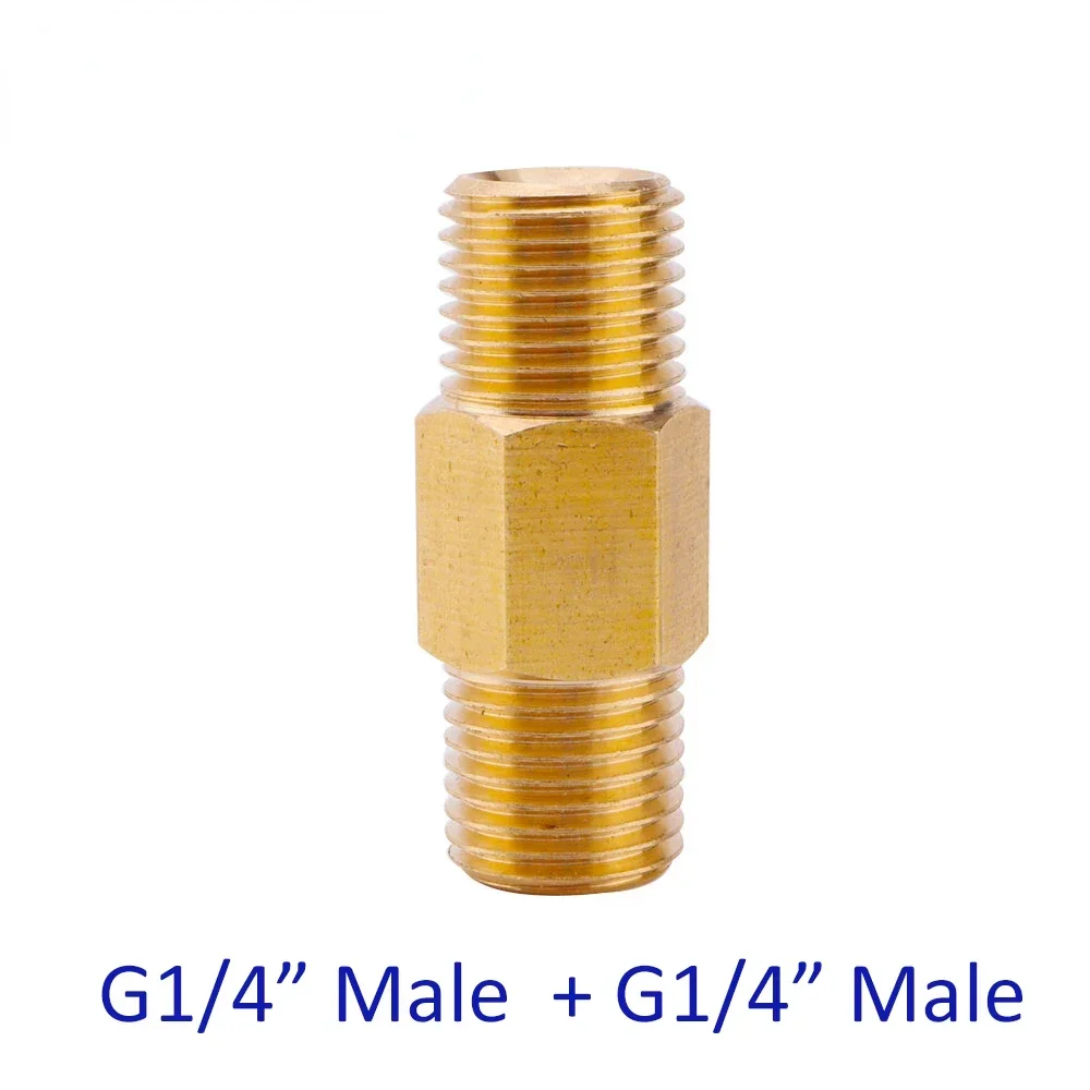 

High Pressure Washer Brass Connector Adapter G1/4 Male + G1/4 Male Cooper Fitting G1/4" Male