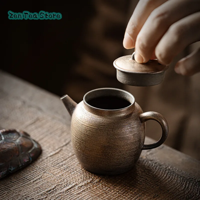 Handmade Teapot Single Pot Ceramic Tea Home Japanese Rough Pottery Tea Set Small Capacity Small Pottery Pot High-grade Ceramics