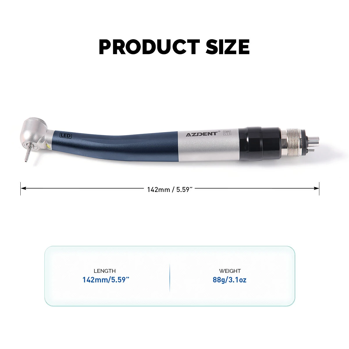 Azdent Dental LED Hochgeschwindigkeits-Handstück mit E-Generator und Schnellkupplung, Zahnmedizinprodukte, Hochrotierender Dental-LED-Stift – Detail 10