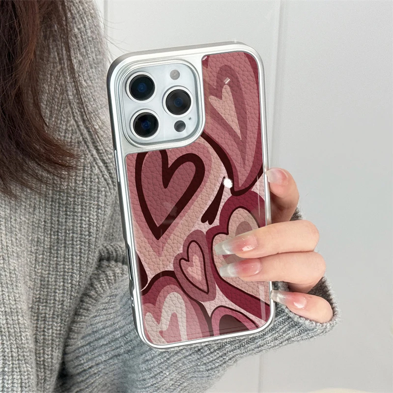 حافظة لهاتف آيفون 11/12/13/14/15/16/40 Pro Max AIR PLUS من الجلد الوردي المحظوظ