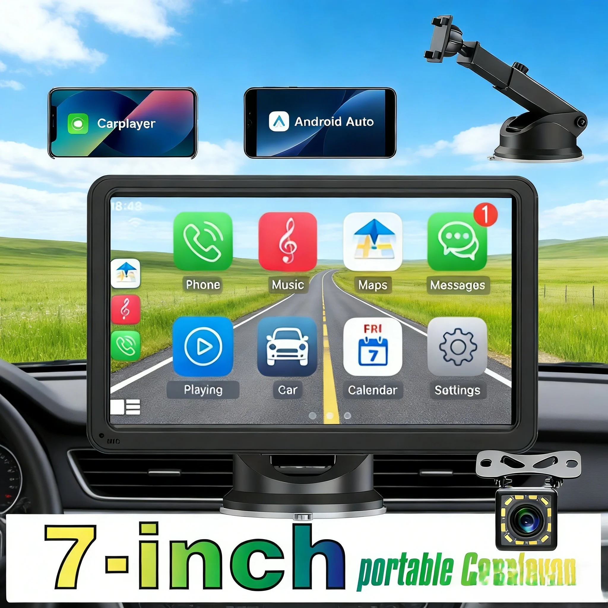 

7-дюймовый сенсорный ЖК-экран с GPS, беспроводной камерой заднего вида и Bluetooth-системой