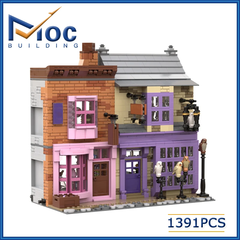 Classic Movie MOC Owl Emporium and Sugarplums Sweet Shop SP011 Building Block Castle Model DIY Assembly Brick Toy For Children