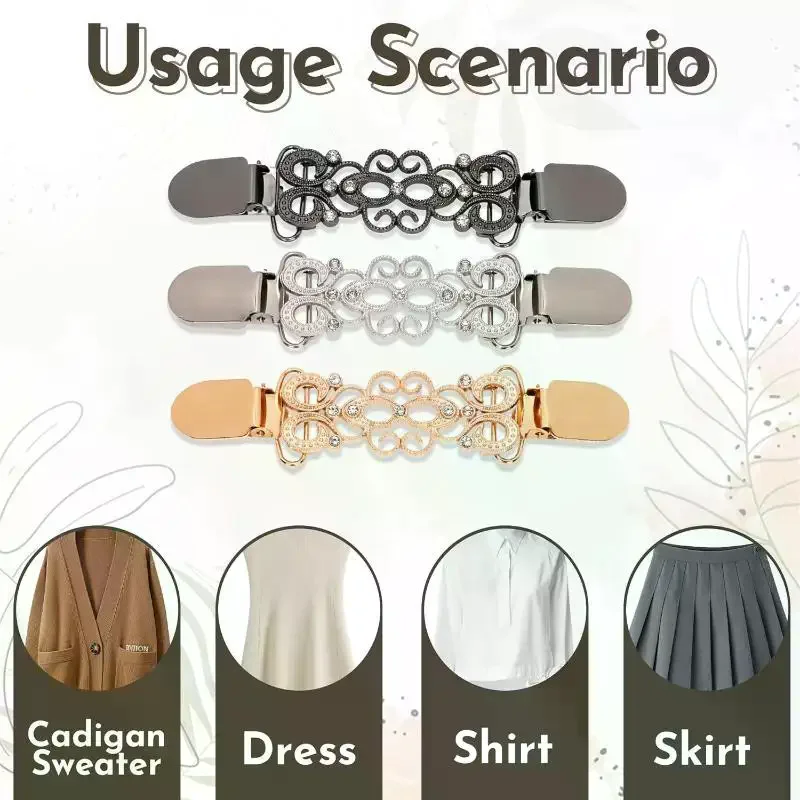 3/4/6Pcs Retro Shawl Cinch Clips Non-slip Decorative Sweater Fasteners for Women Dresses Cardigans Party Use