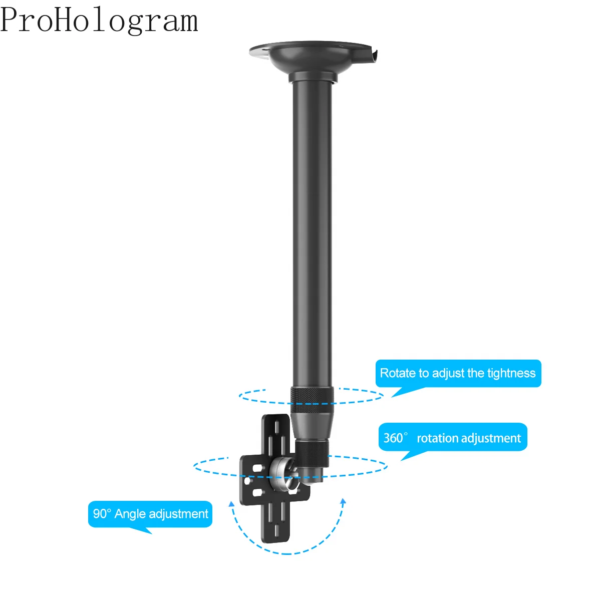 Suporte universal para ventilador do projetor do holograma 3D, Suporte de aço do gancho para ventilador holográfico 3D, Suporte ajustável do suporte