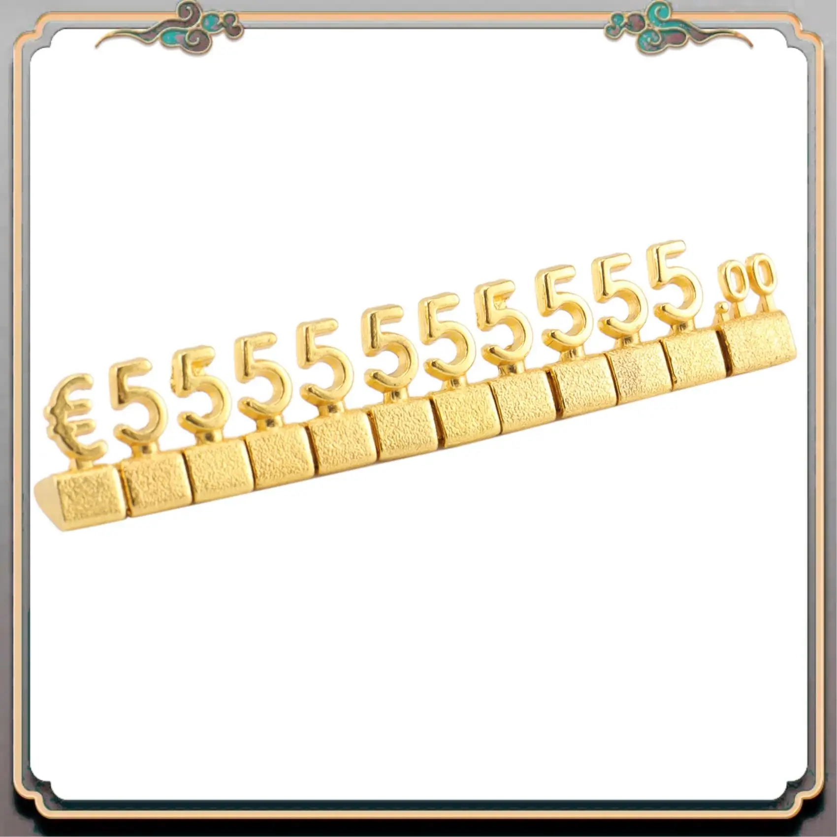 A46M-20 Sets 3D Metal Shelves Adjustable Price Square Kit For Shop Display Jewelry Watch Shop Office Display Price Label Gold