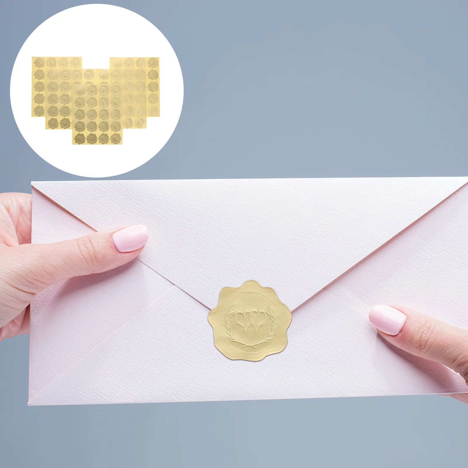 

5 Sheets Love Theme Seal Stickers Decorative Round Envelope Seal Stickers for Wedding Invitations Invitations Cards Gift