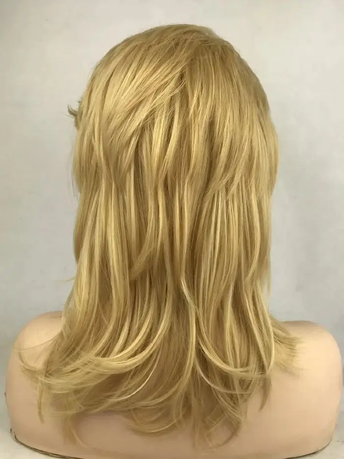 Peluca de cabello humano para mujer, postizo de encaje Frontal transparente, corto, ondulado, Color rubio miel