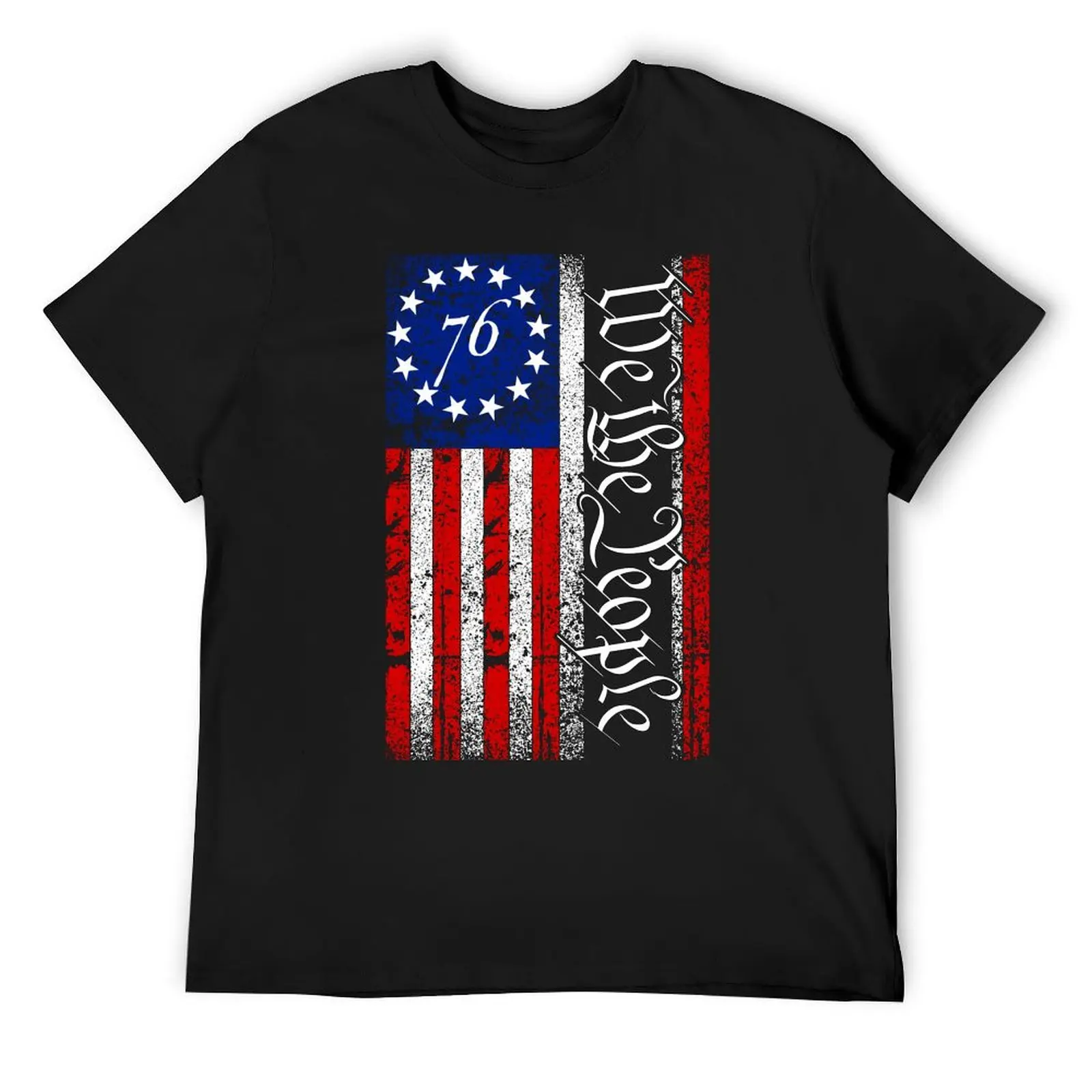 

1776 We The People American Flag T-Shirt anime clothes cotton graphic tees boys whites mens white t shirts