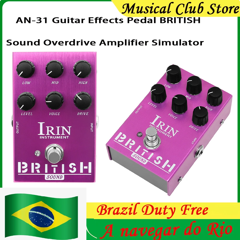 IRIN AN-31 Electric Guitar Effects Pedal Overdrive Distortion Amp Analogue Classic British Rock True Bypass Guitar Accessories